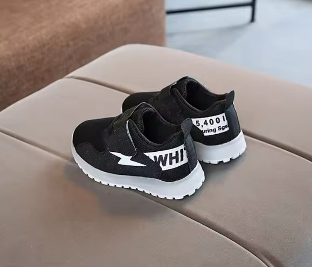 Black Kid Tennis LED Sneakers