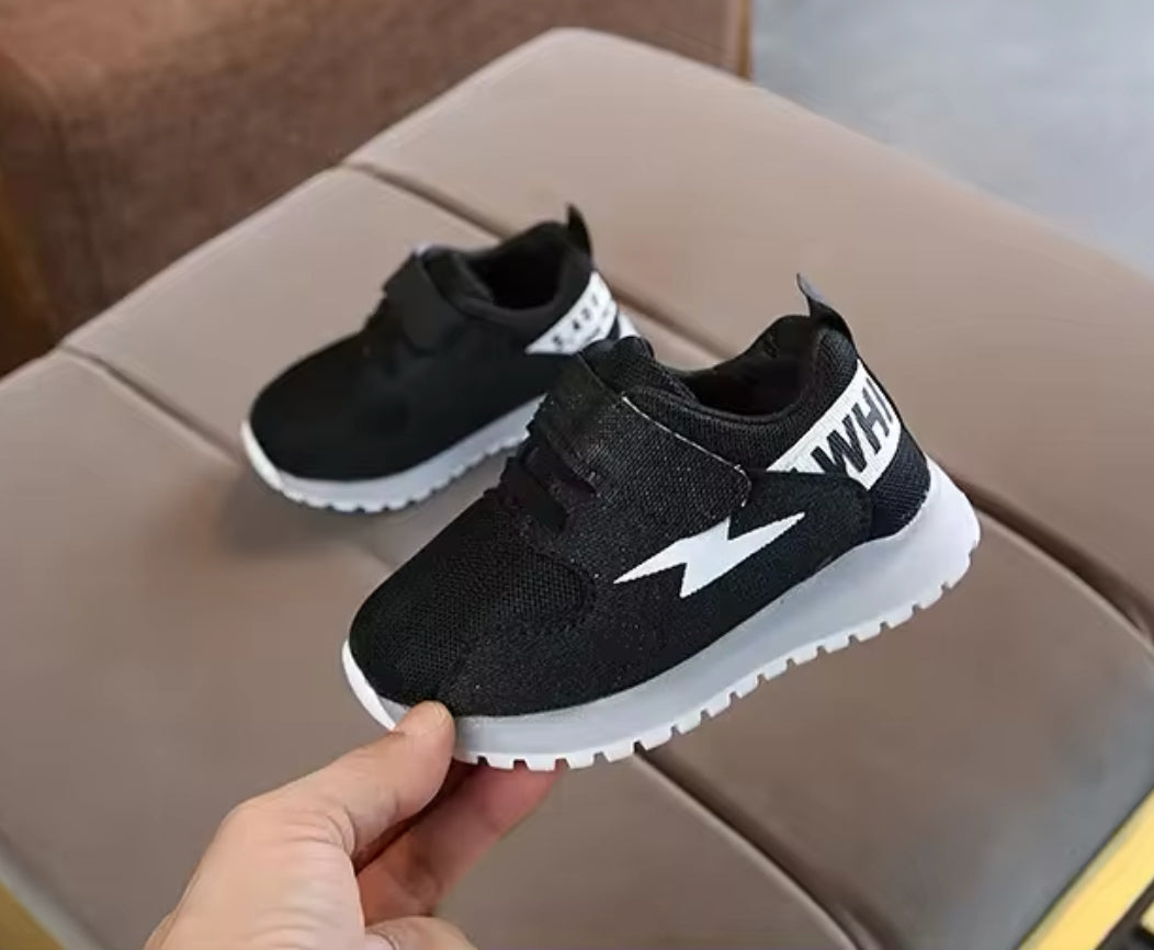 Black Kid Tennis LED Sneakers