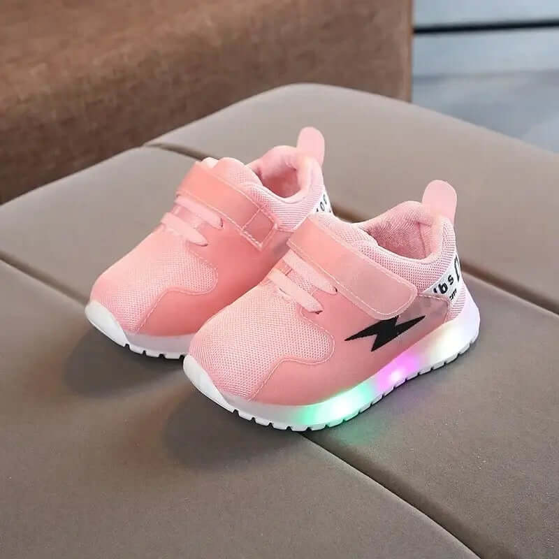 Pink Kid Tennis LED Sneakers