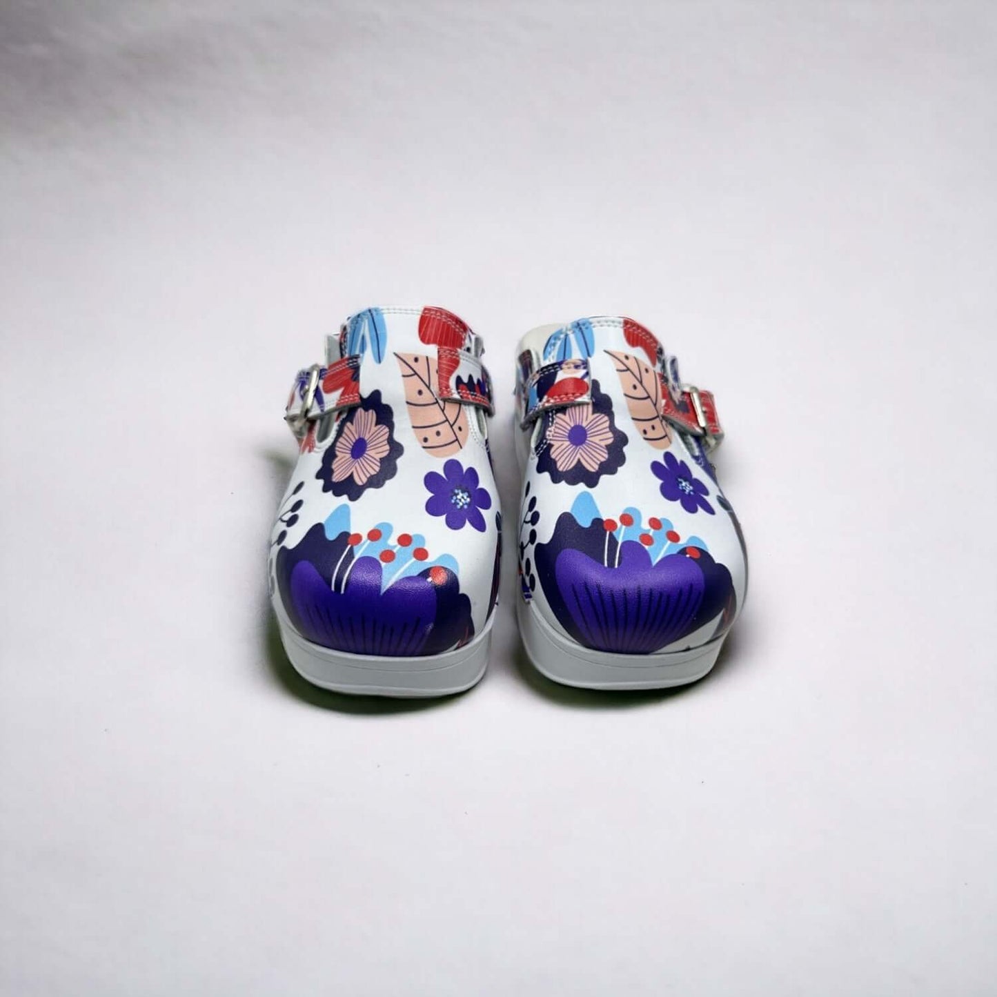 Blue Flower Adjustable Strap Slippers