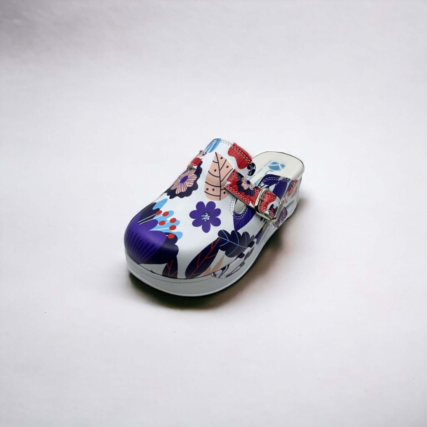 Blue Flower Adjustable Strap Slippers