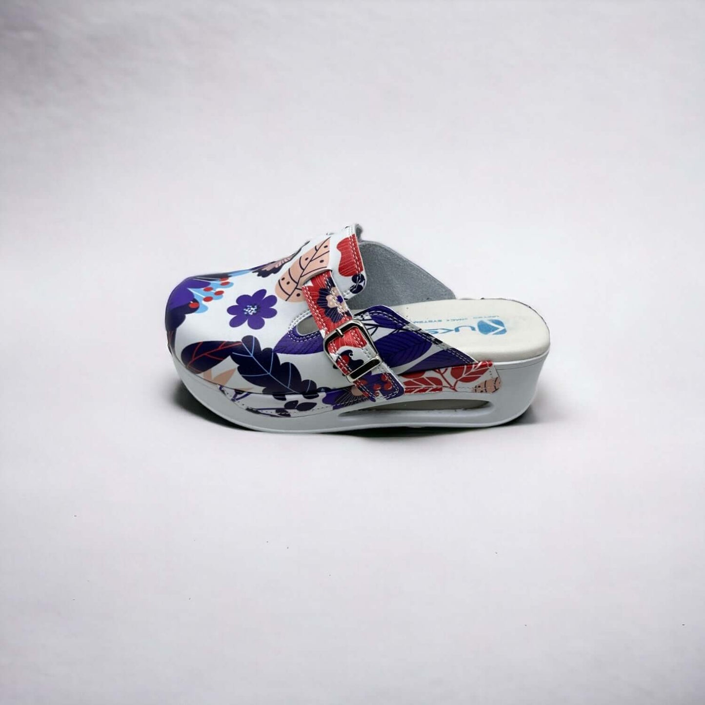 Blue Flower Adjustable Strap Slippers