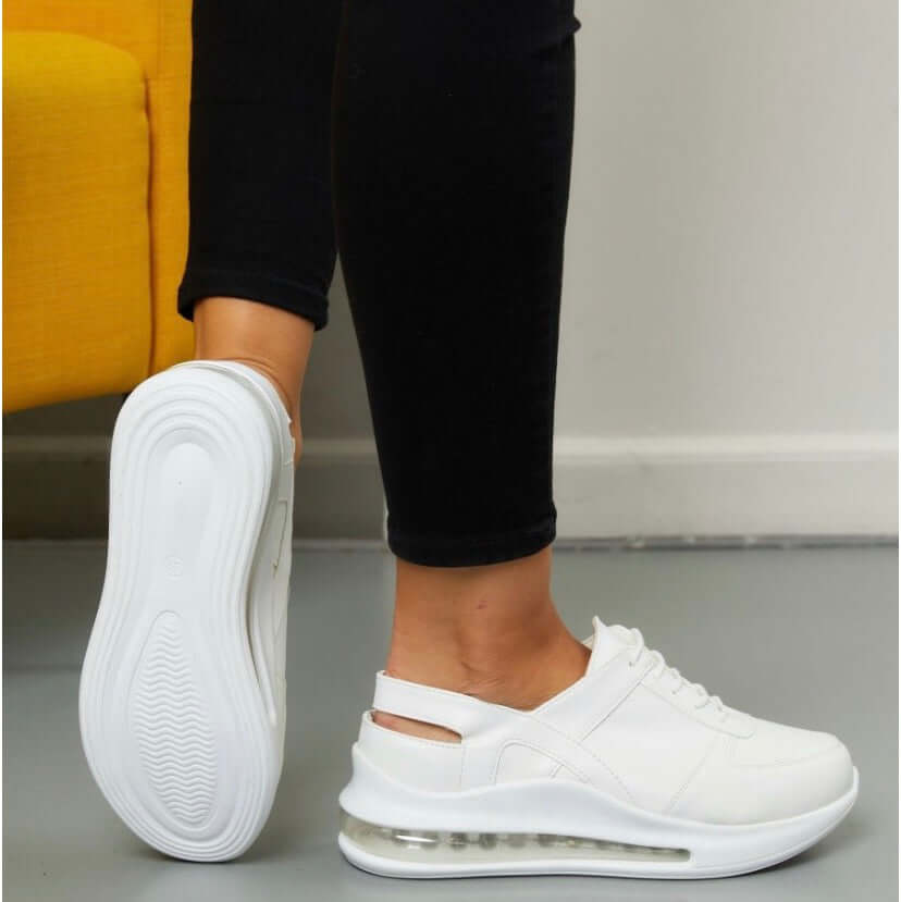 White Leather Sneaker Clogs Nursing Shoes Handmade Supermax