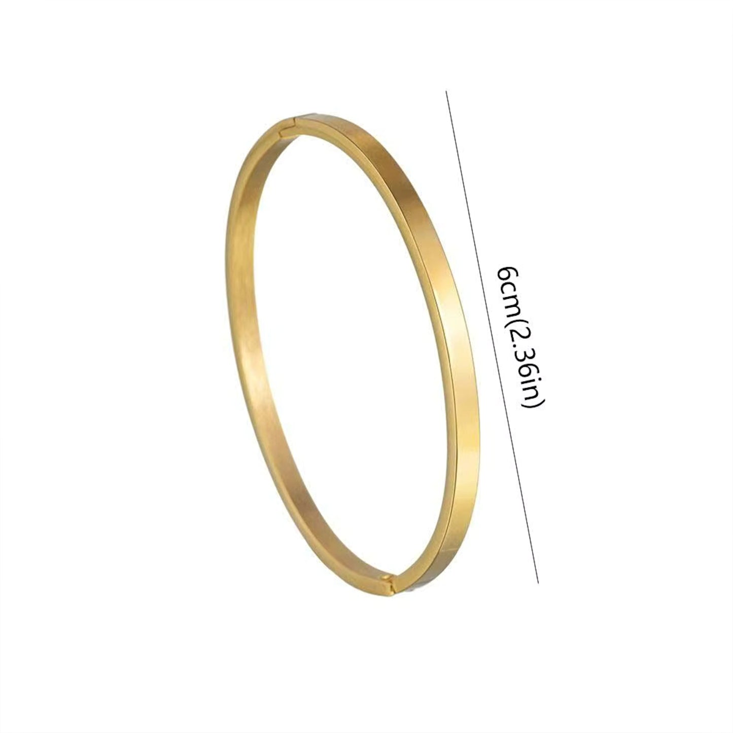 Minimalist Gold-Tone Stainless Steel Bracelet