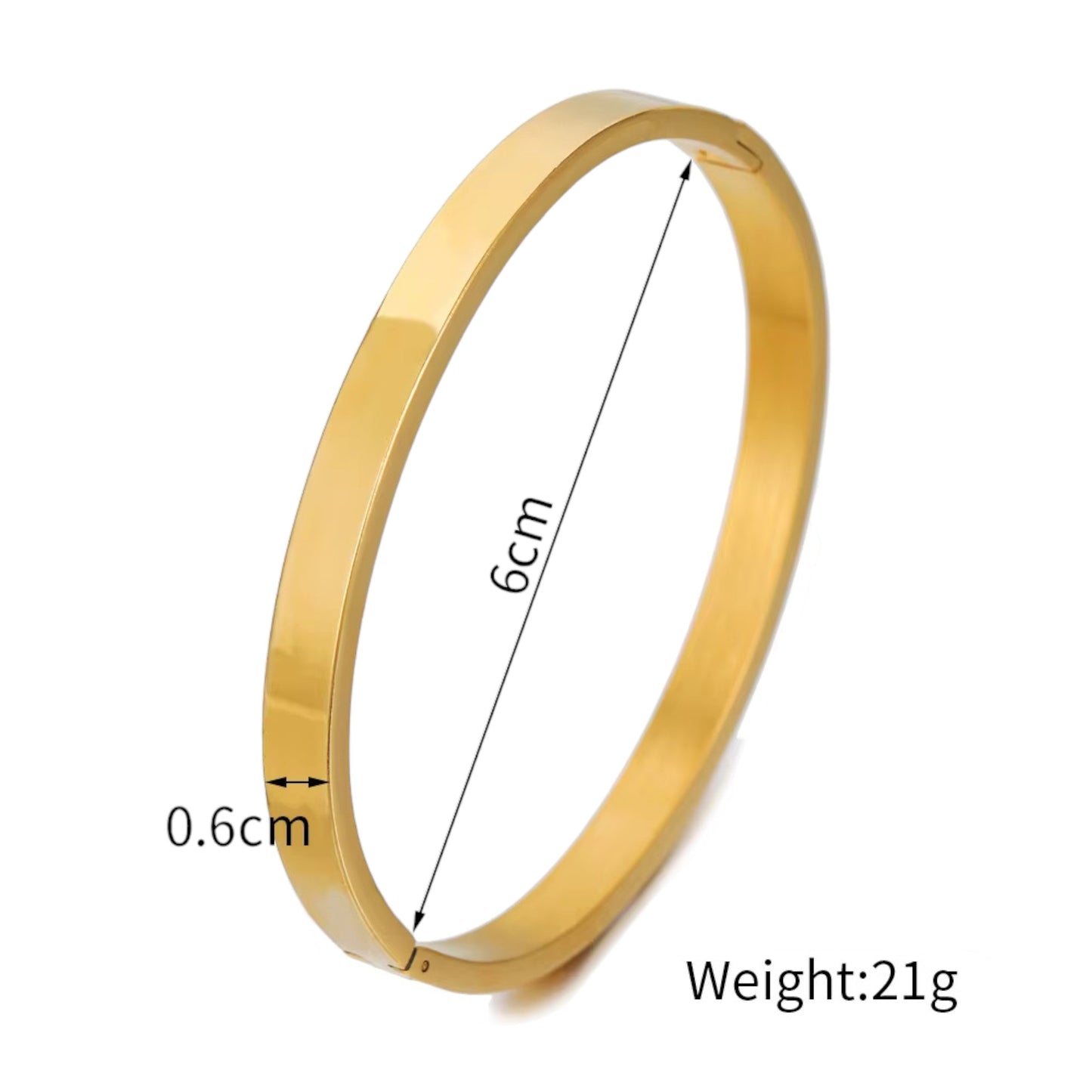 Minimalist Gold-Tone Stainless Steel Bracelet