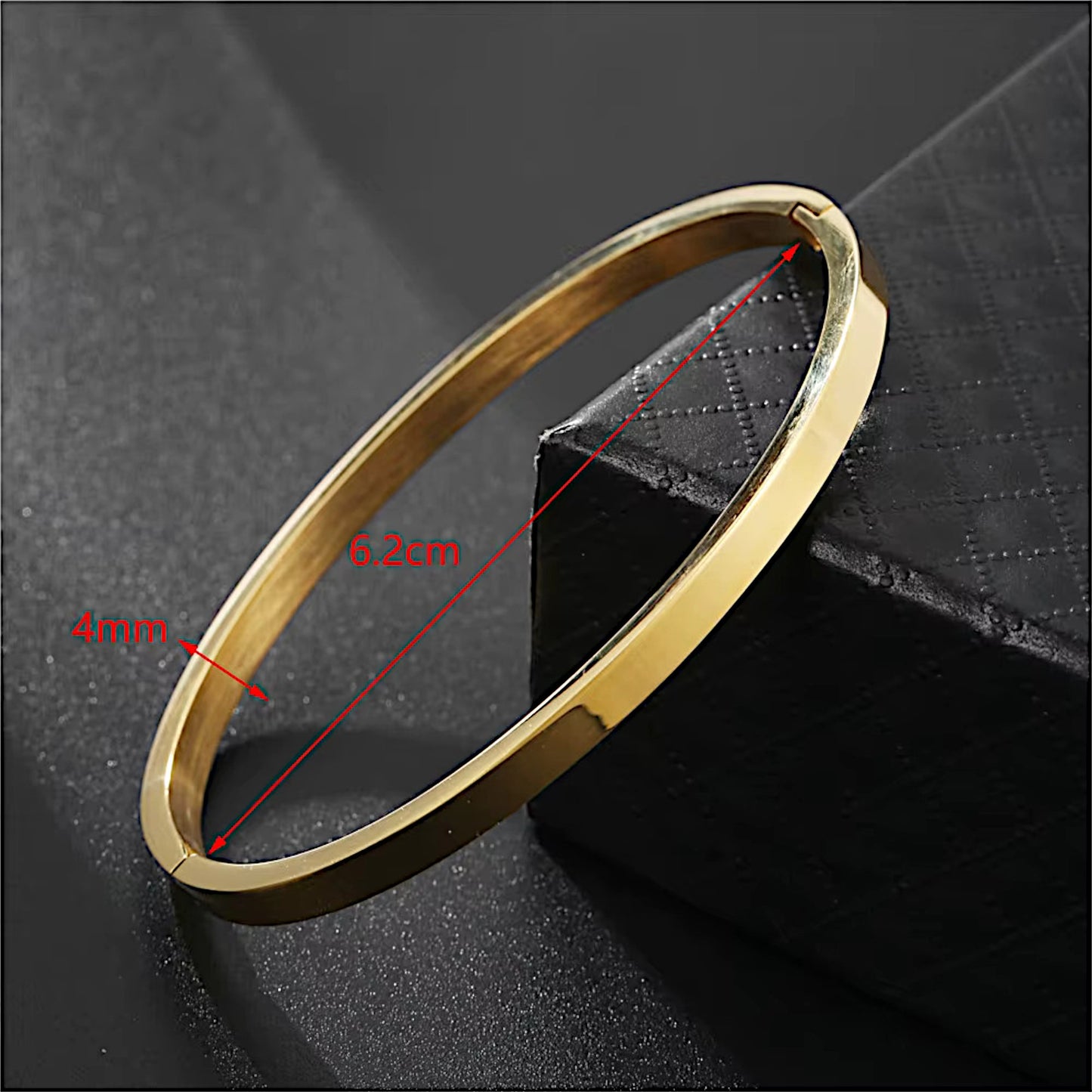 Minimalist Gold-Tone Stainless Steel Bracelet