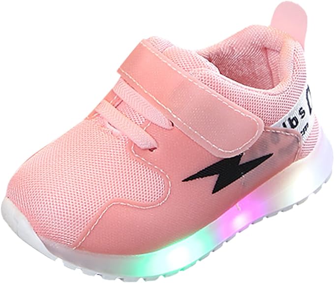 Pink Kid Tennis LED Sneakers