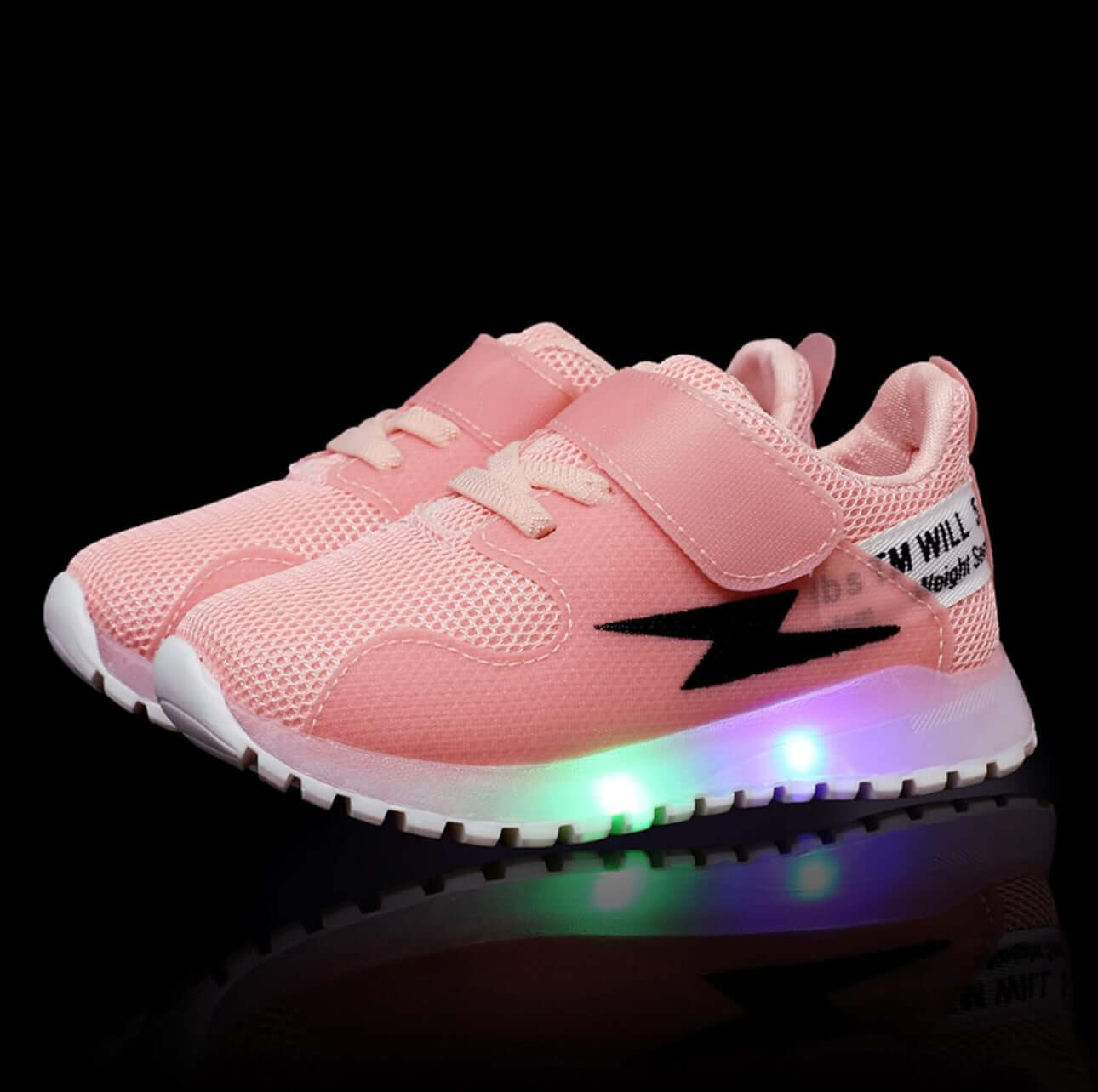 Pink Kid Tennis LED Sneakers