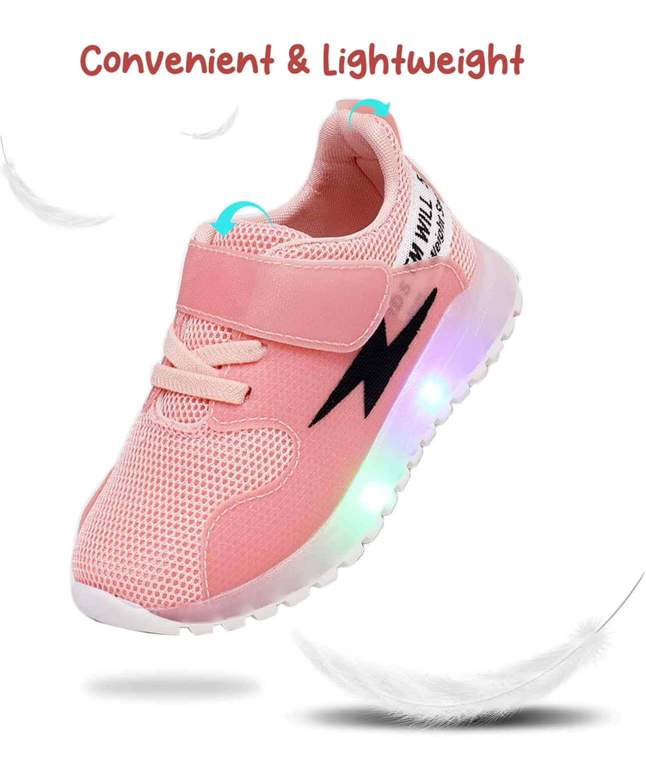 Pink Kid Tennis LED Sneakers