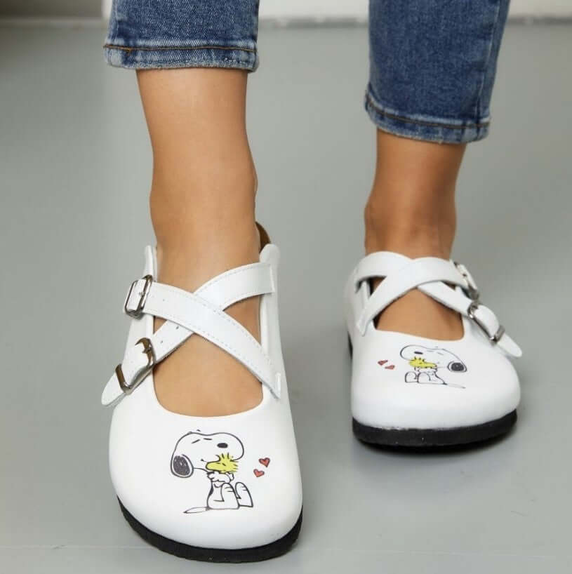 Snoopy Adjustable Cross Strap Band Indoor Outdoor Slipper Clogs