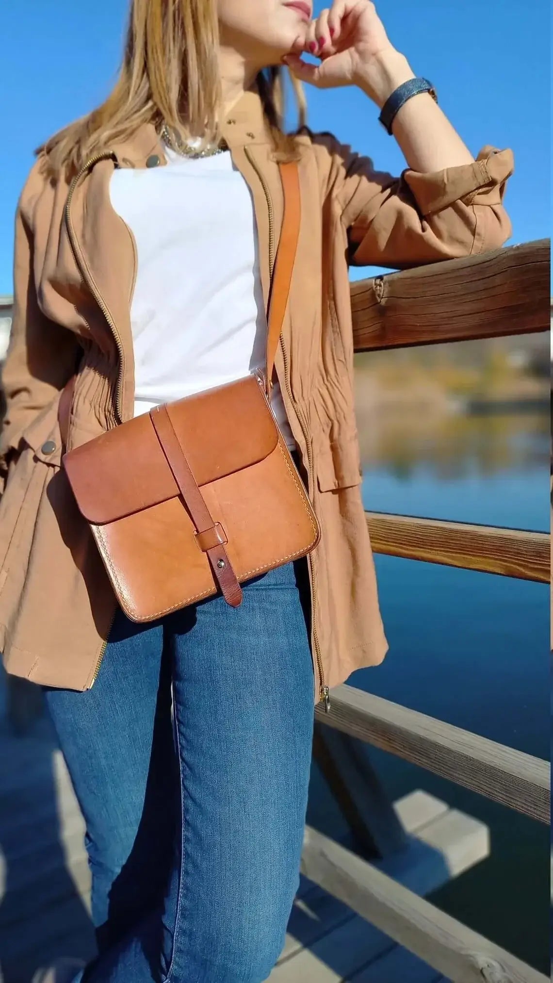 Tan Leather Fanny Pack 01