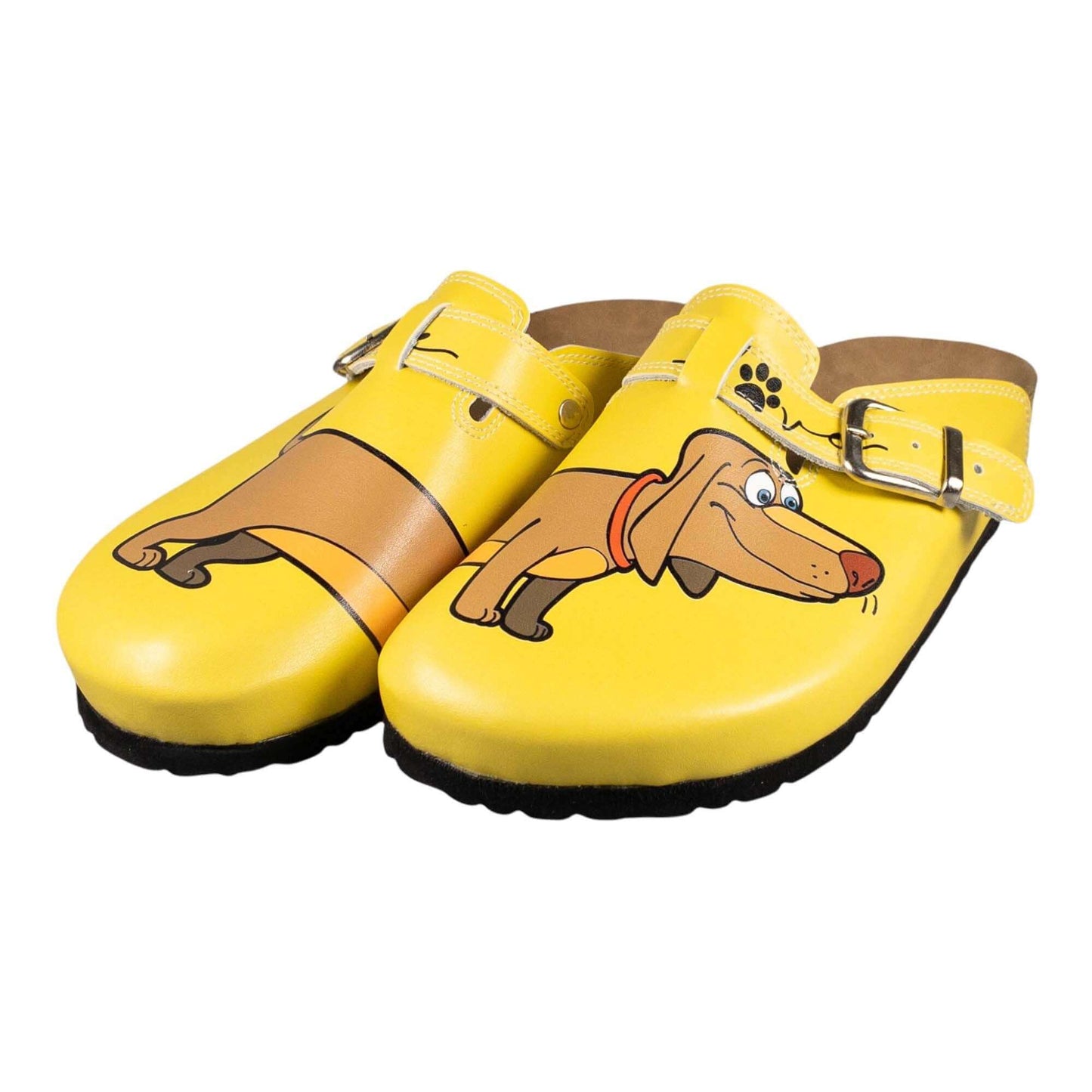 Sausage Dog Boston Leather Clogs Slipper, For Flat Feet, Anti-Slip Antibacterial Comfortable and Staylish